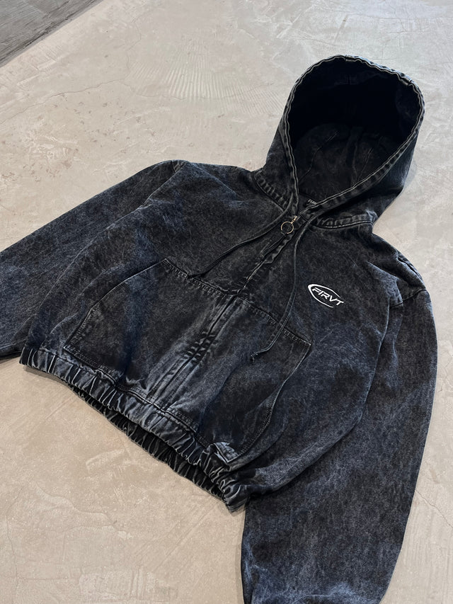 BLACK WASHED DENIM JACKET