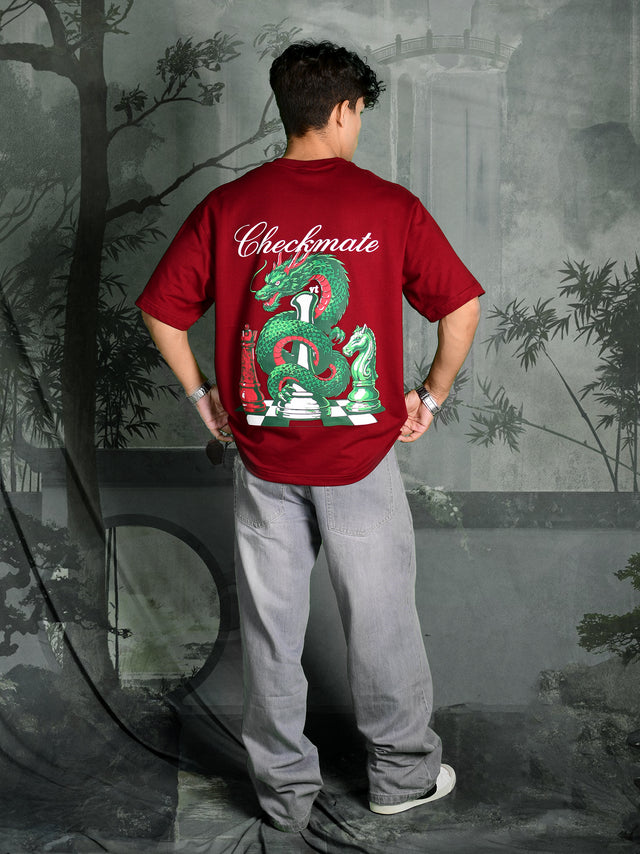 CHECKMATE MAROON T-SHIRT