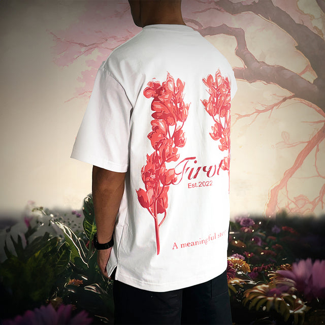 FIRVT FLORAL WHITE TSHIRT
