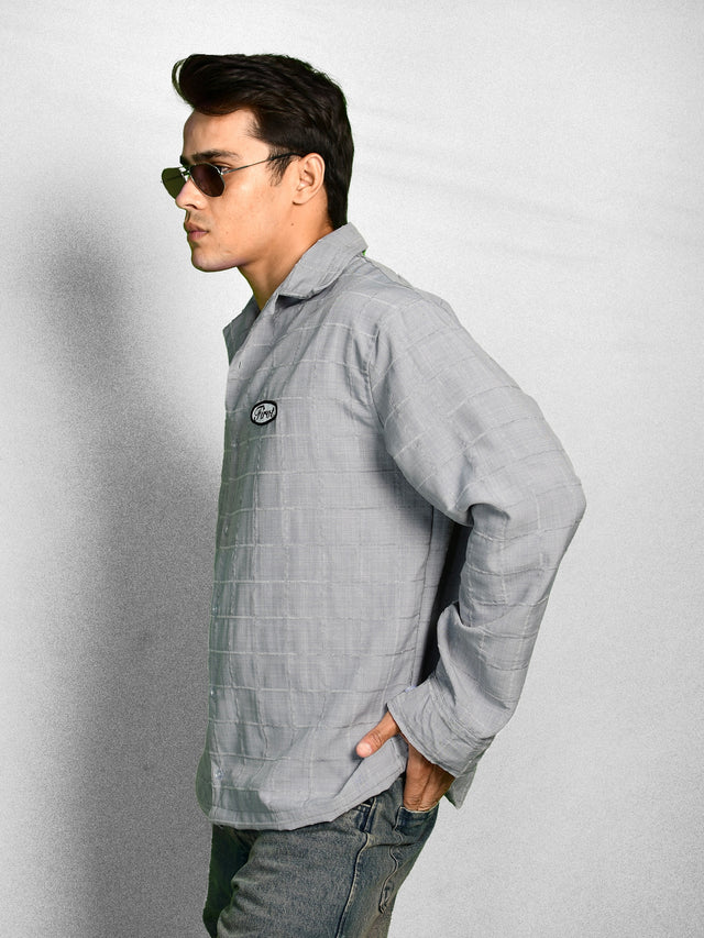 FIRVT TAG GREY FULL SLEEVE SHIRT