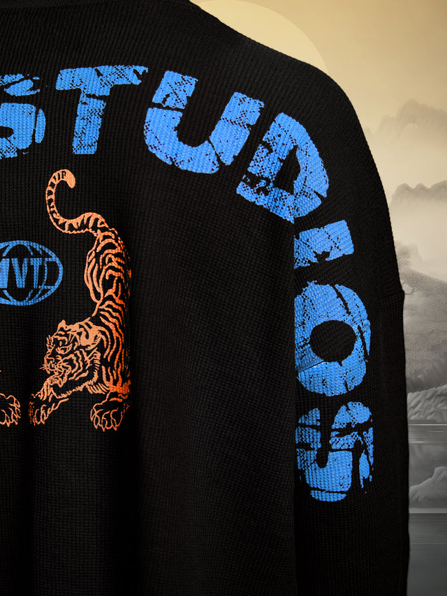 TWIN TIGERS WAFFLE FULL SLEEVE T-SHIRT