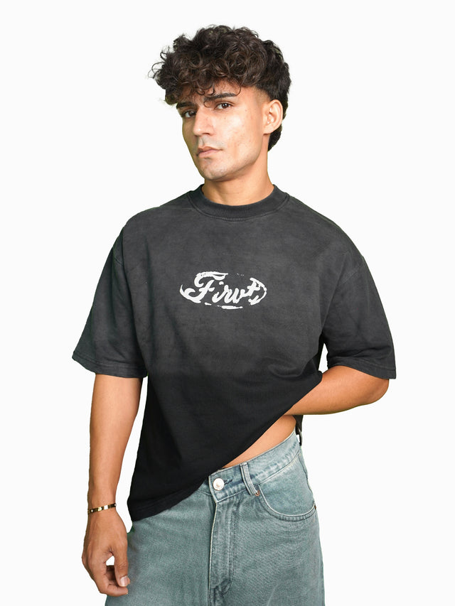 09 BLACK OMBRE WASHED T-SHIRT