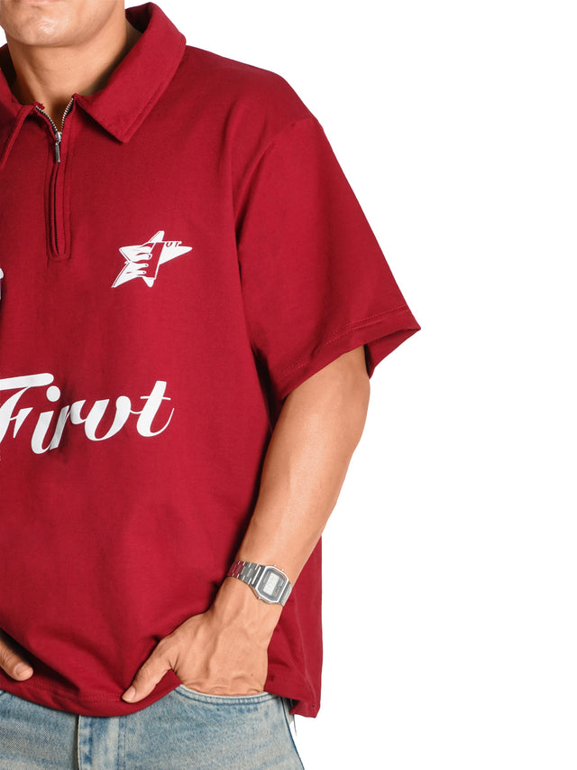FIRVT EXISTS MAROON POLO