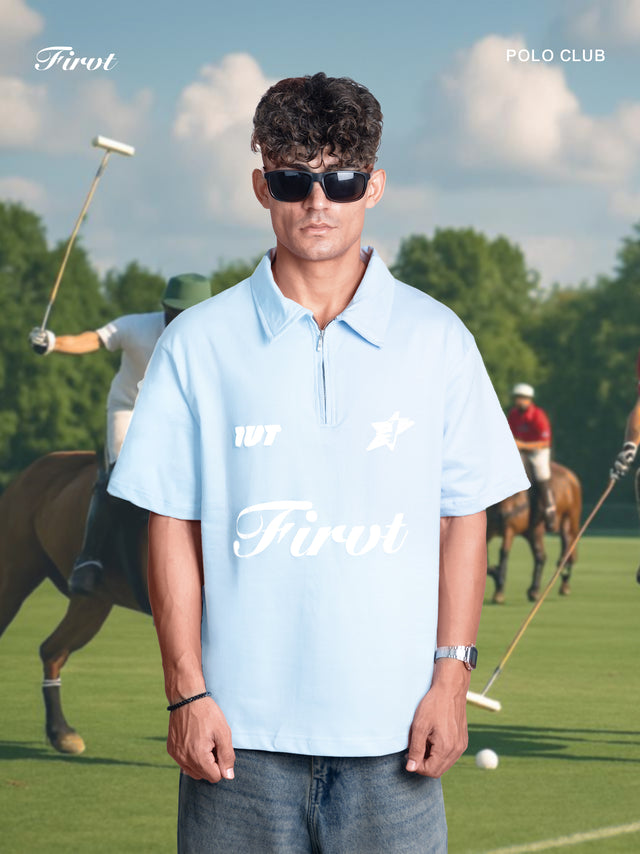 FIRVT EXISTS SKY BLUE POLO
