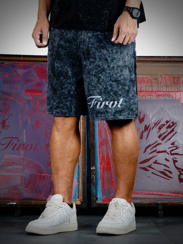 FIRVT ACID WASH SHORTS
