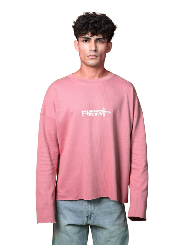 FIRVT SWORD DUSTY PINK WAFFLE T-SHIRT