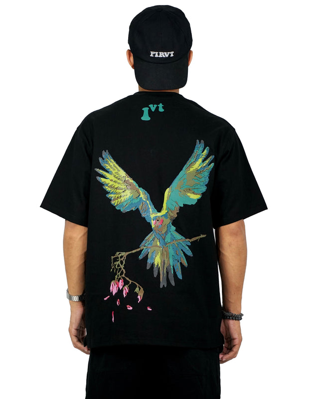 ROSE WINGS BLACK T-SHIRT