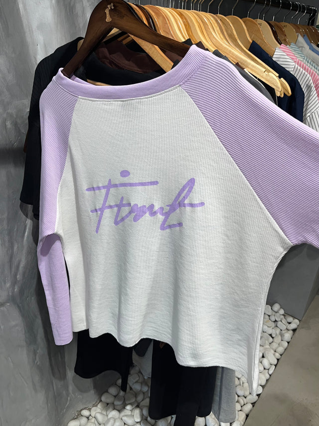 RAGLAN WAFFLE LAVENDER T-SHIRT