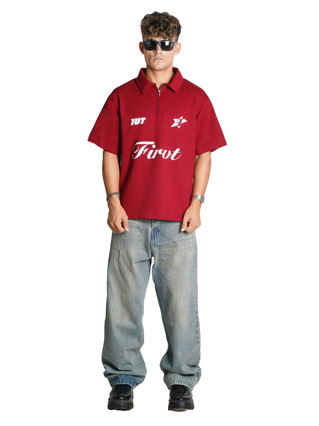 FIRVT EXISTS MAROON POLO