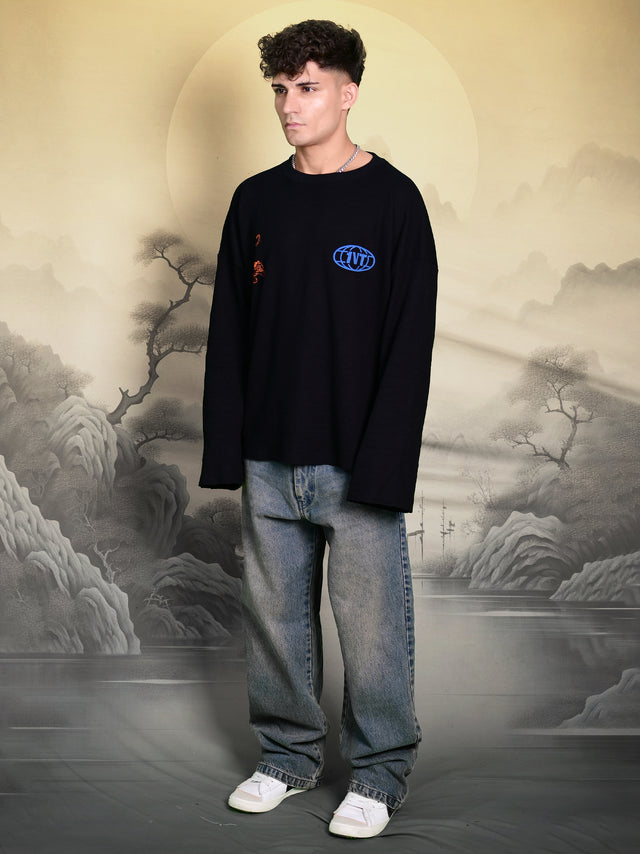 TWIN TIGERS WAFFLE FULL SLEEVE T-SHIRT