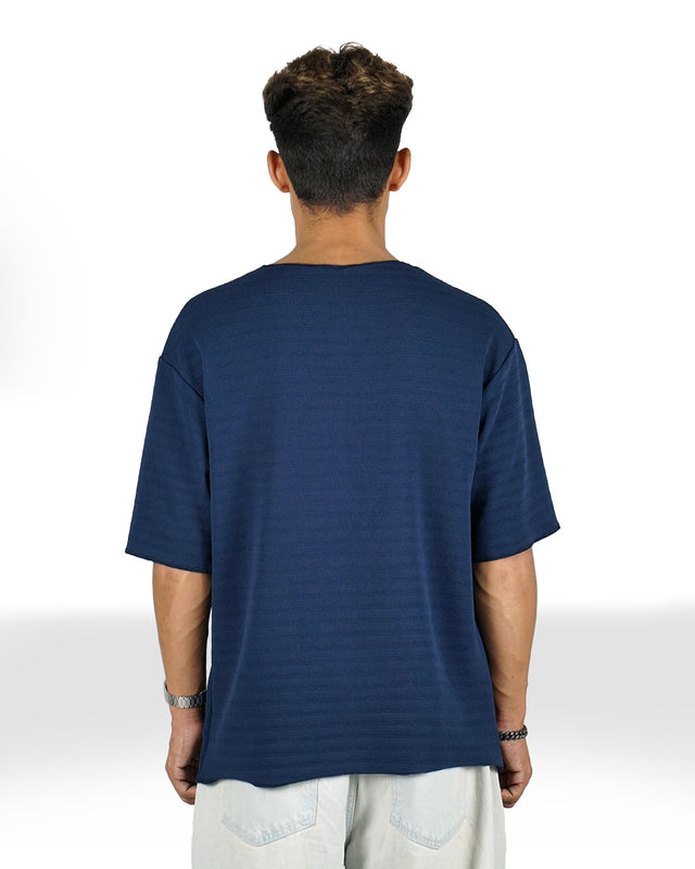 FIRVT PLEATED BLUE TSHIRT