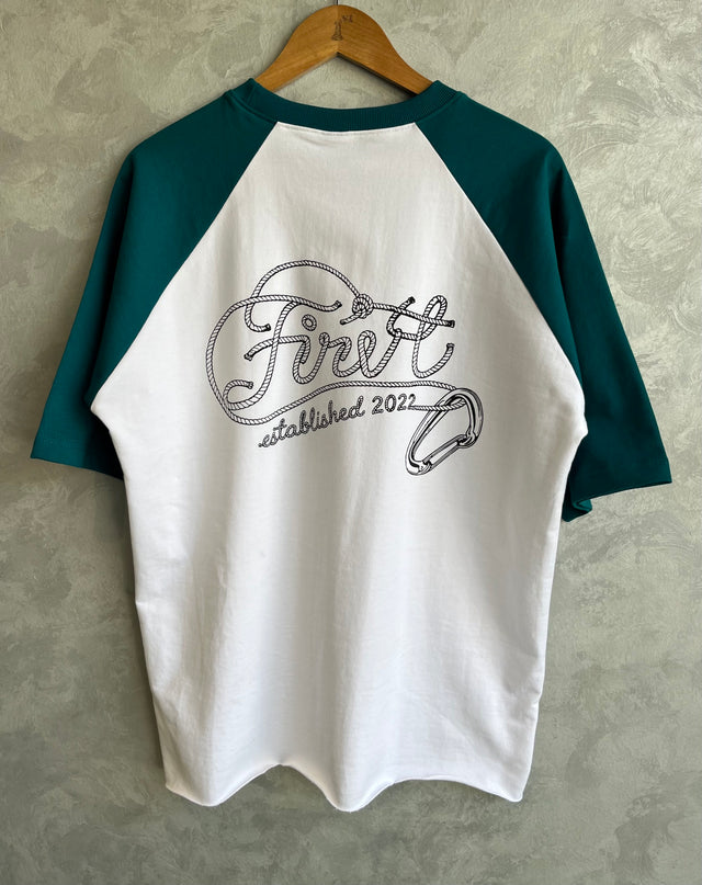 FIRVT ROPELOCK TEAL RAGLAN T-SHIRT