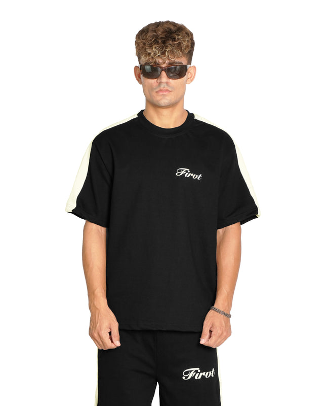 BLACK SIDE STRIPE T-SHIRT