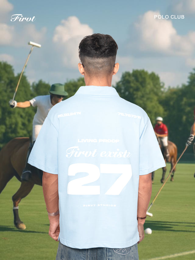 FIRVT EXISTS SKY BLUE POLO