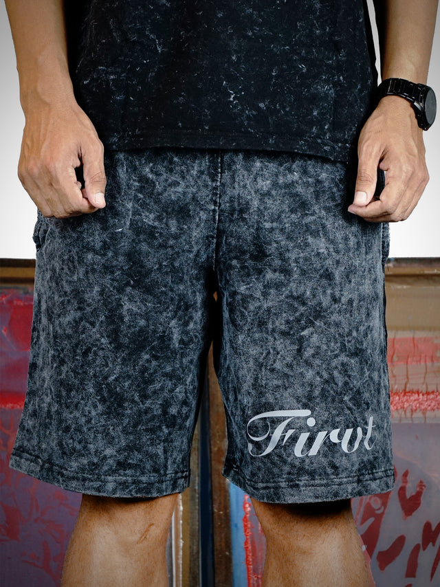 FIRVT ACID WASH SHORTS