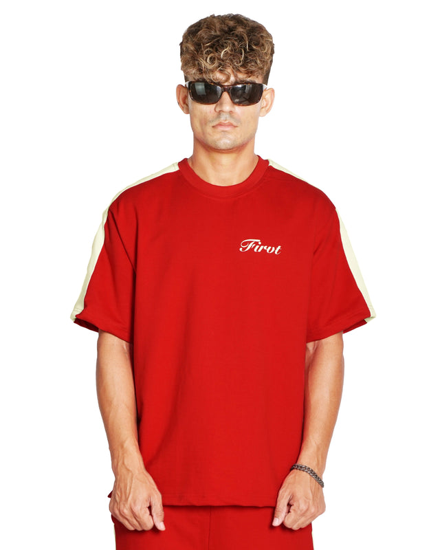 RED SIDE STRIPE T-SHIRT
