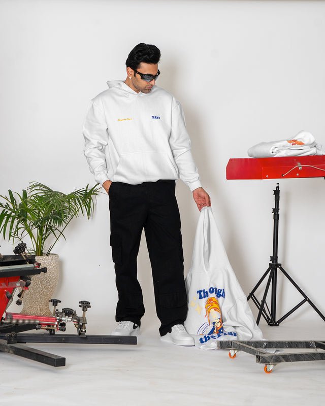 THROUGH THE FLAMES WHITE HOODIE