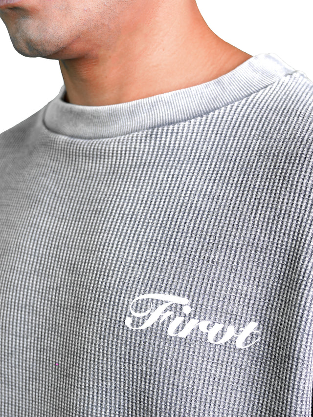 WASHED GREY WAFFLE T-SHIRT