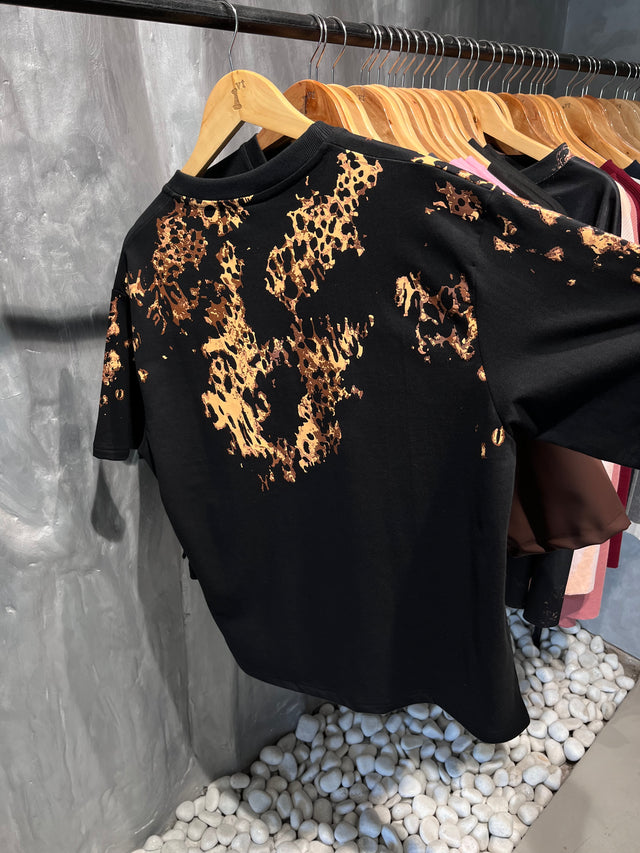 PANTHER PRINT BLACK T-SHIRT