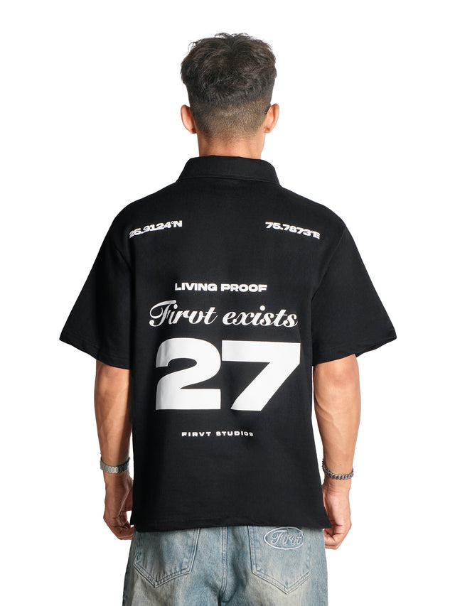 FIRVT EXISTS BLACK POLO