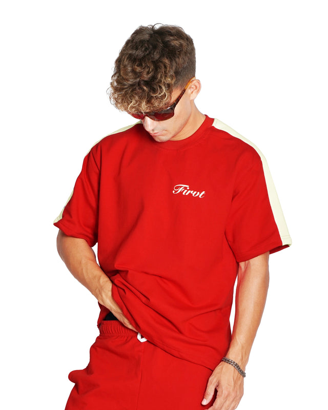 RED SIDE STRIPE T-SHIRT