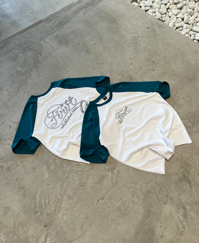 FIRVT ROPELOCK TEAL RAGLAN T-SHIRT