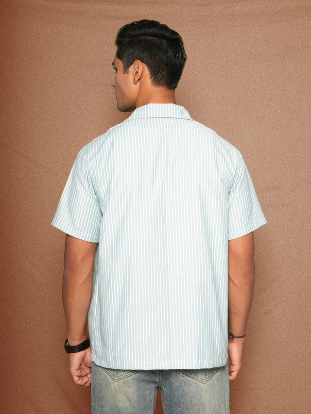 FIRVT STAR TEAL STRIPED SHIRT