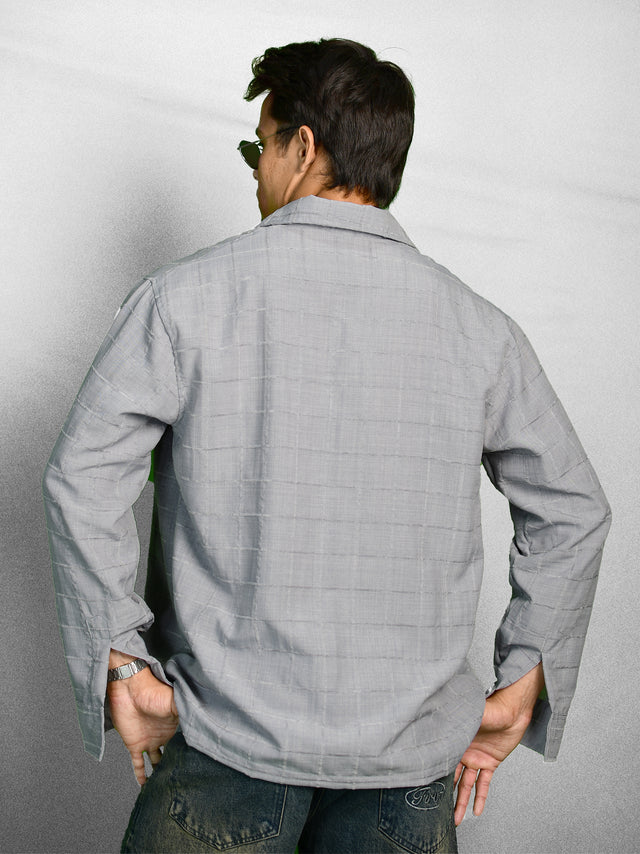 FIRVT TAG GREY FULL SLEEVE SHIRT