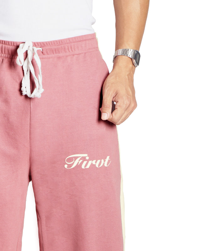 DUSTY PINK SIDE STRIPE SWEATPANTS