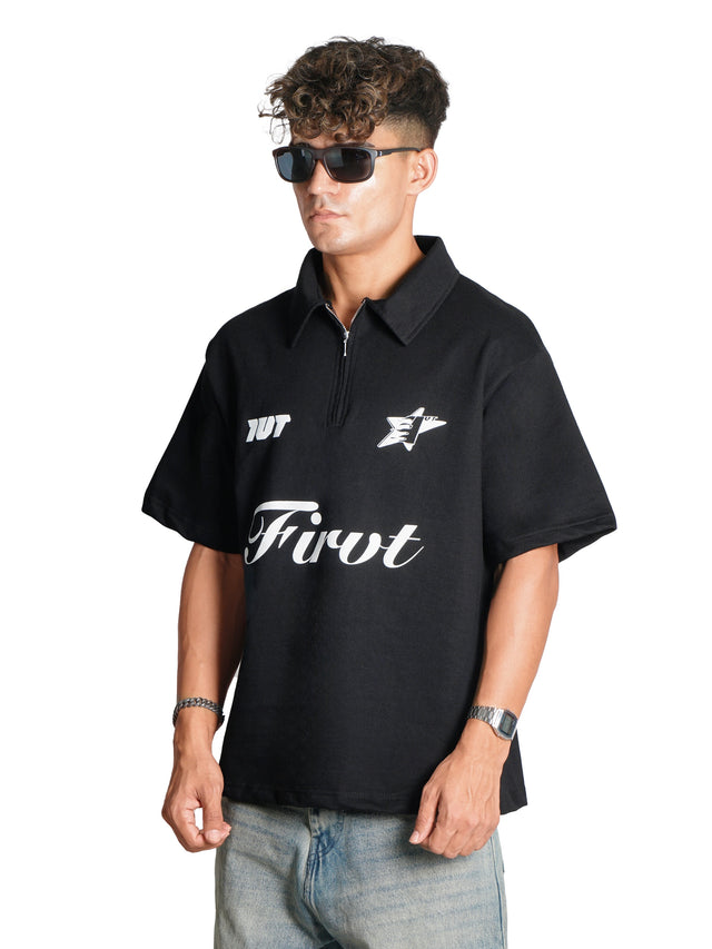 FIRVT EXISTS BLACK POLO