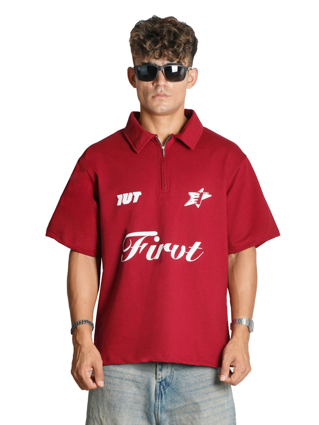 FIRVT EXISTS MAROON POLO