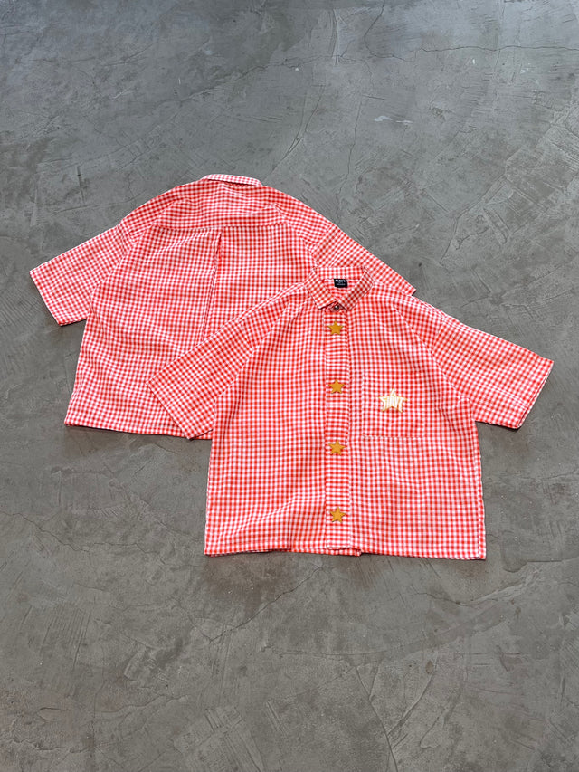 Orange Gingham Star Shirt