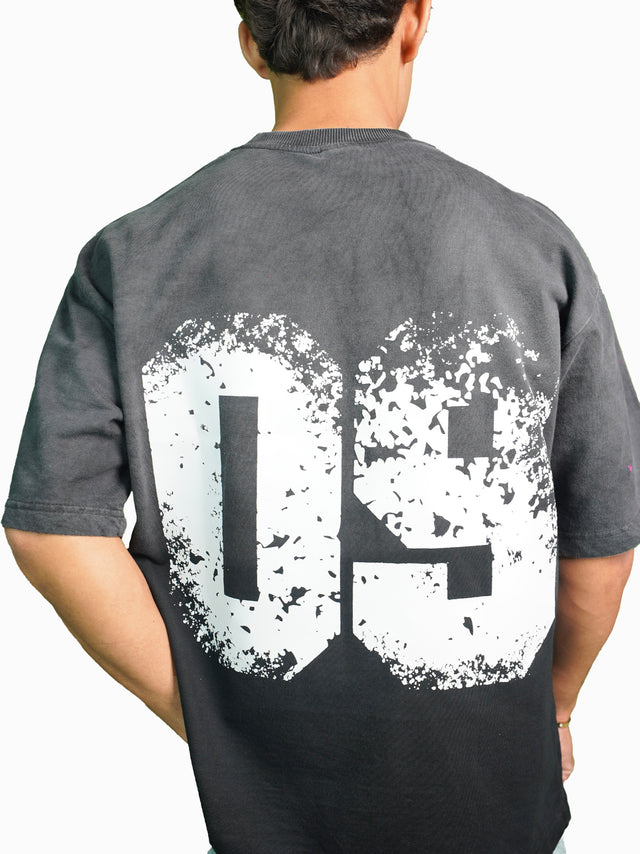 09 BLACK OMBRE WASHED T-SHIRT