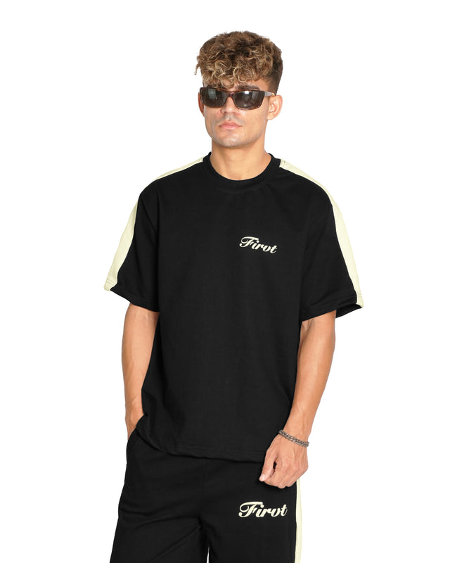 BLACK SIDE STRIPE T-SHIRT