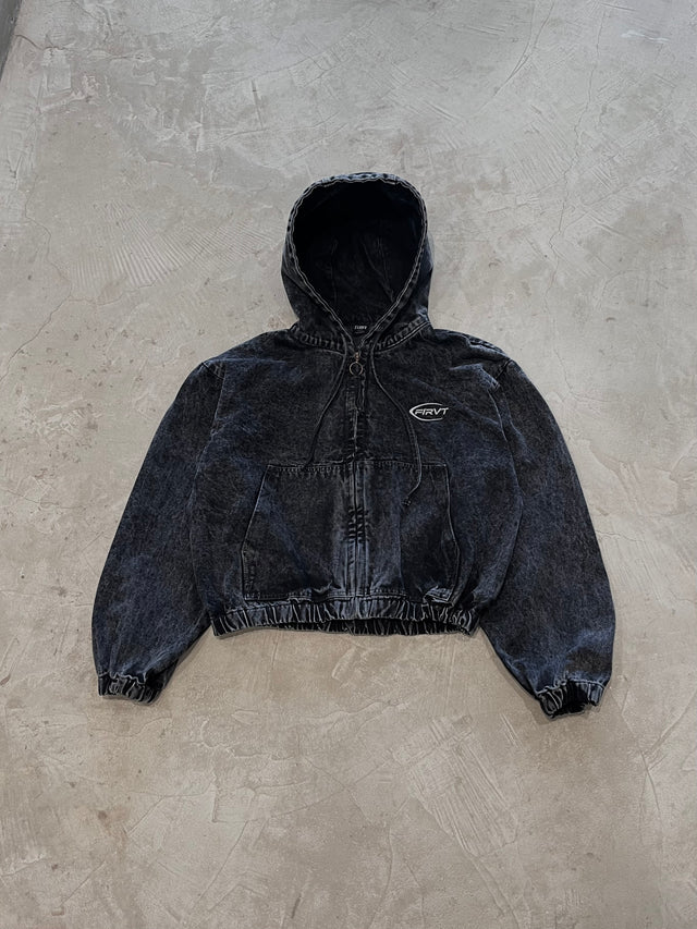 BLACK WASHED DENIM JACKET