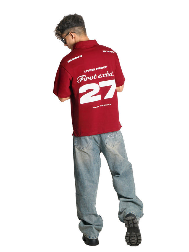 FIRVT EXISTS MAROON POLO