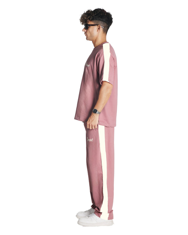DUSTY PINK SIDE STRIPE T-SHIRT