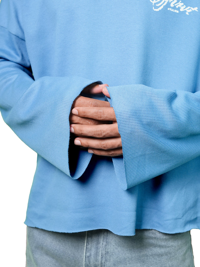 FIRVT STUDIO BLUE WAFFLE T-SHIRT