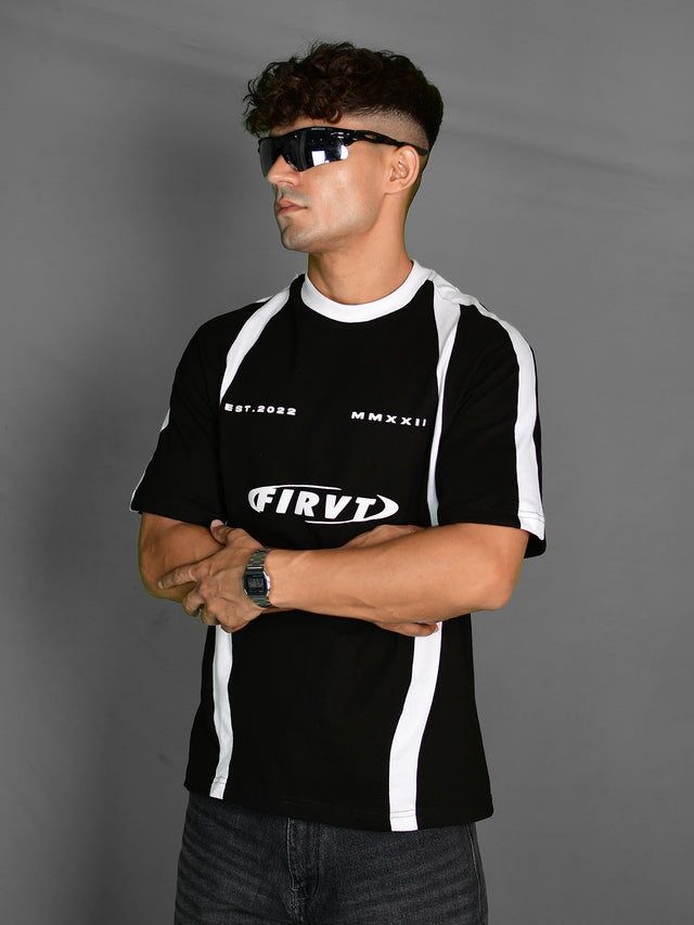 FIRVT BLACK COTTON JERSEY