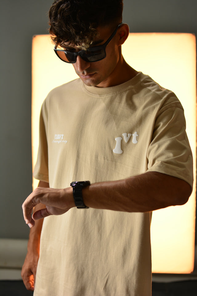 FIRVT CREAM BASIC TSHIRT
