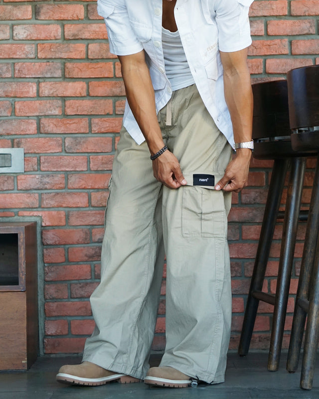 RELAXED FIT BEIGE CARGO
