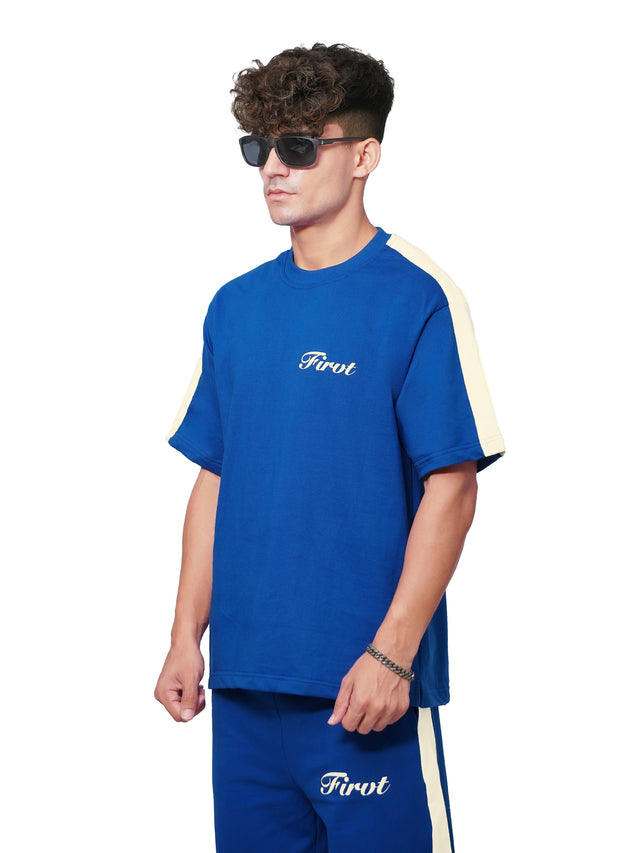 ROYAL BLUE SIDE STRIPE T-SHIRT