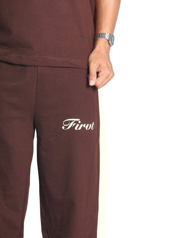 BROWN SIDE STRIPE CO-ORD SET