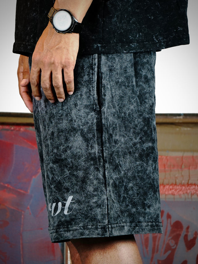 FIRVT ACID WASH SHORTS