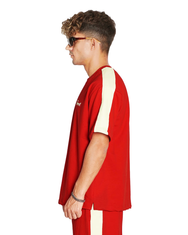 RED SIDE STRIPE T-SHIRT