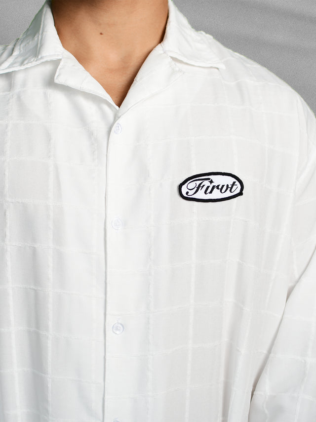 FIRVT TAG WHITE FULL SLEEVE SHIRT