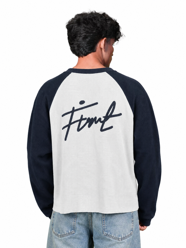 RAGLAN WAFFLE NAVY T-SHIRT