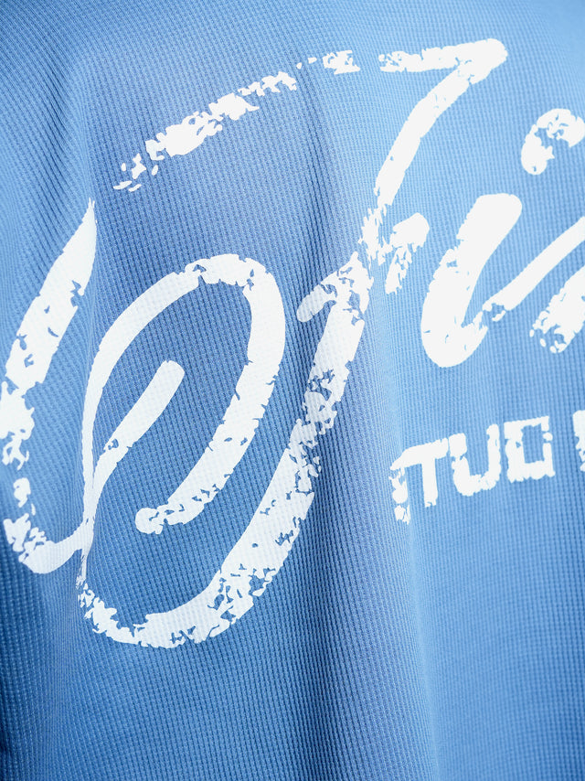 FIRVT STUDIO BLUE WAFFLE T-SHIRT