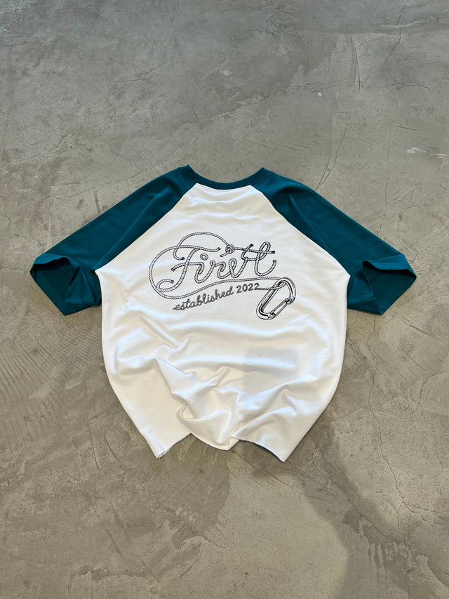 FIRVT ROPELOCK TEAL RAGLAN T-SHIRT