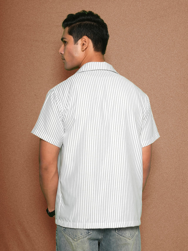 FIRVT STAR WHITE STRIPED SHIRT